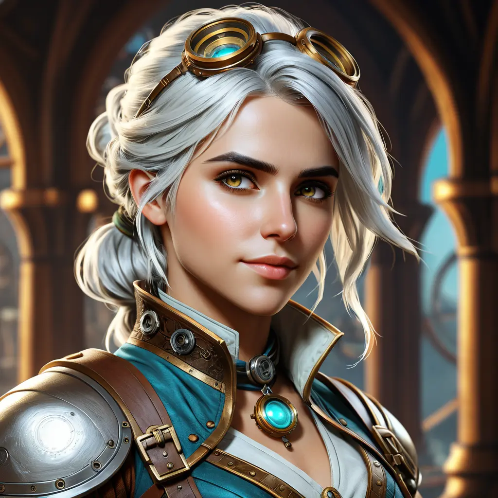 Steampunk portrait of Ciri, Highly Detailed, Intricate, Artstation, Beautiful, Digital Painting, Sharp Focus, Concept Art, Elegant