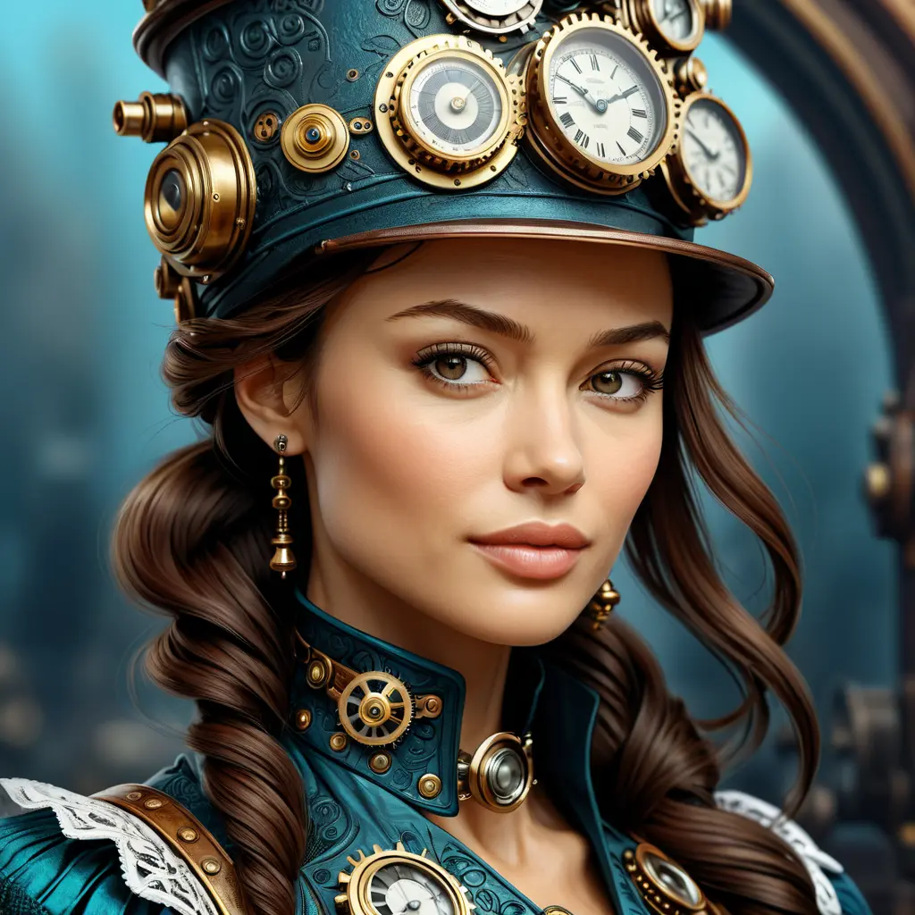 Steampunk portrait of Olga Kurylenko, Highly Detailed, Intricate, Artstation, Beautiful, Digital Painting, Sharp Focus, Concept Art, Elegant