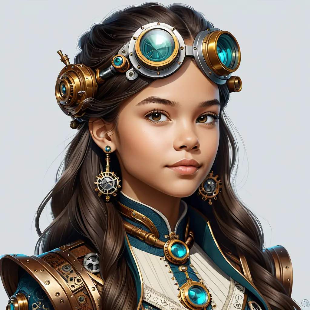 Steampunk portrait of Olivia Rodrigo, Highly Detailed, Intricate, Artstation, Beautiful, Digital Painting, Sharp Focus, Concept Art, Elegant