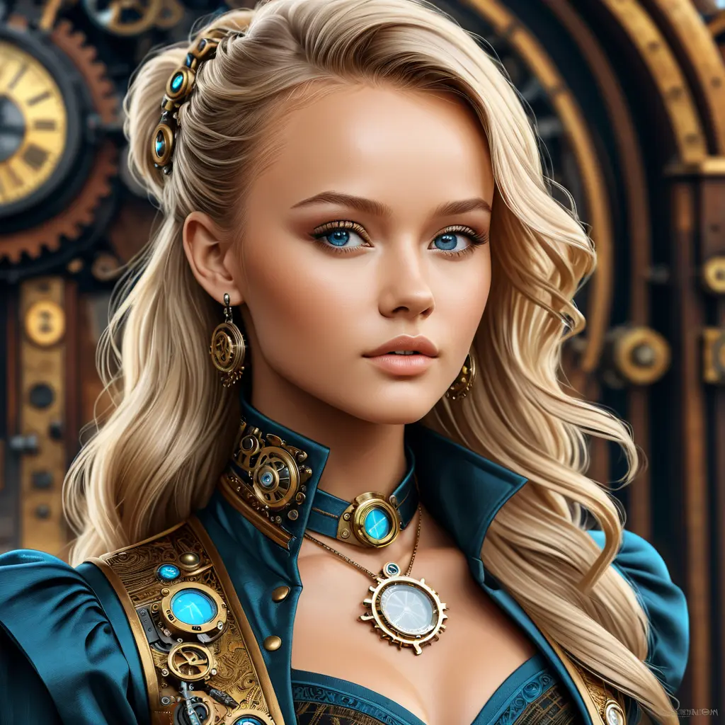 Steampunk portrait of Zara Larsson, Highly Detailed, Intricate, Artstation, Beautiful, Digital Painting, Sharp Focus, Concept Art, Elegant