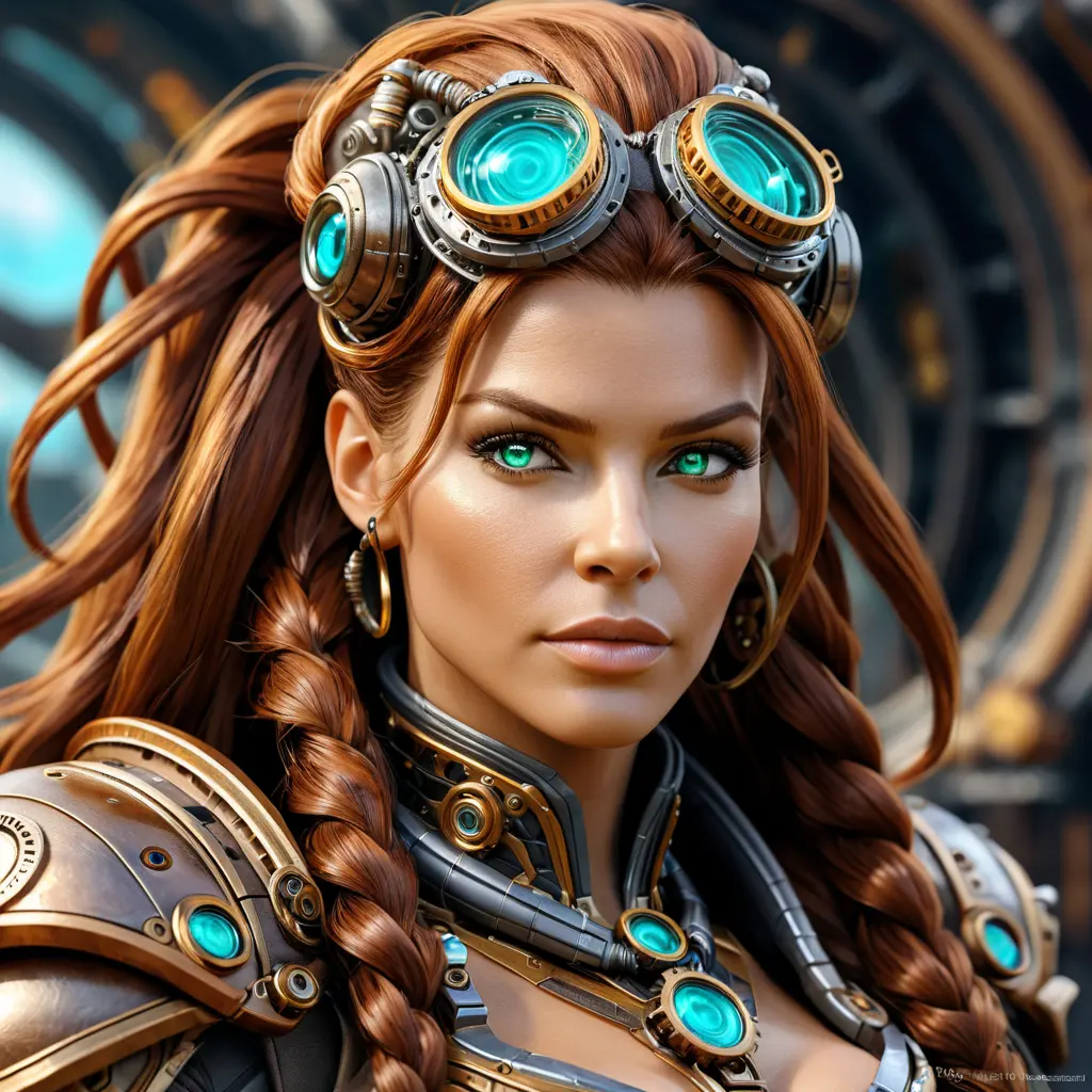 Steampunk portrait of Sarah Kerrigan, Highly Detailed, Intricate, Artstation, Beautiful, Digital Painting, Sharp Focus, Concept Art, Elegant