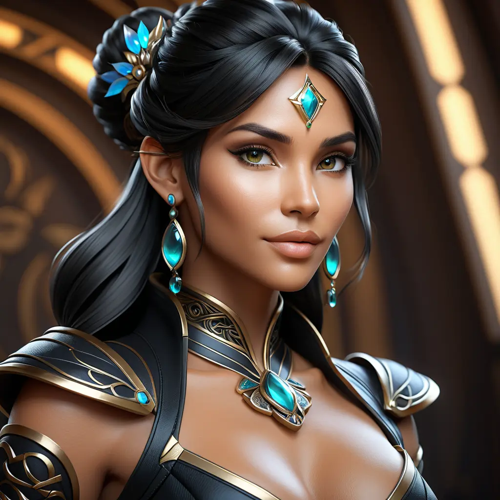 Alluring matte portrait of a beautiful Nidalee in black leather, 8k, Highly Detailed, Intricate, Half Body, Realistic, Sharp Focus, Volumetric Lighting, Fantasy, Elegant by Stanley Artgerm Lau, Alphonse Mucha, WLOP, Stefan Kostic