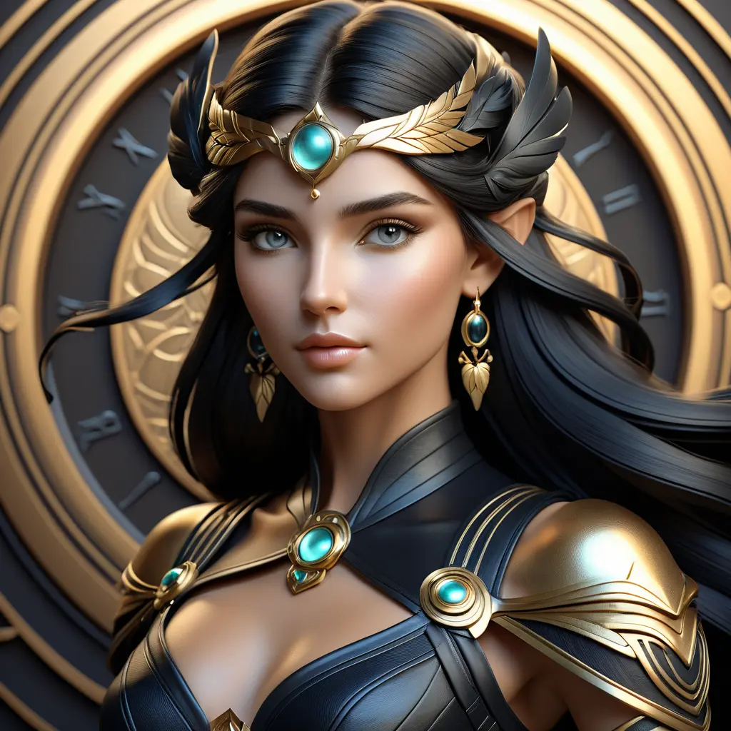 Alluring matte portrait of the beautiful goddess Artemis in black leather, 8k, Highly Detailed, Intricate, Realistic, Sharp Focus, Volumetric Lighting, Fantasy, Elegant by Stanley Artgerm Lau, Alphonse Mucha, WLOP