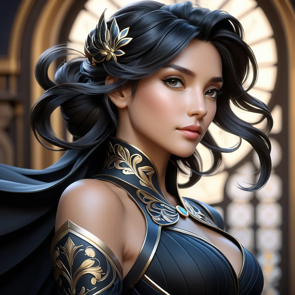 Alluring matte portrait of a beautiful Fiora in black, 8k, Highly Detailed, Intricate, Half Body, Realistic, Sharp Focus, Volumetric Lighting, Fantasy, Elegant by Stanley Artgerm Lau, Alphonse Mucha, WLOP, Stefan Kostic