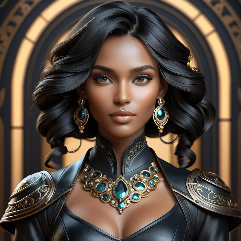 Alluring matte portrait of a beautiful Samira in black leather, 8k, Highly Detailed, Intricate, Half Body, Realistic, Sharp Focus, Volumetric Lighting, Fantasy, Elegant by Stanley Artgerm Lau, Alphonse Mucha, WLOP, Stefan Kostic