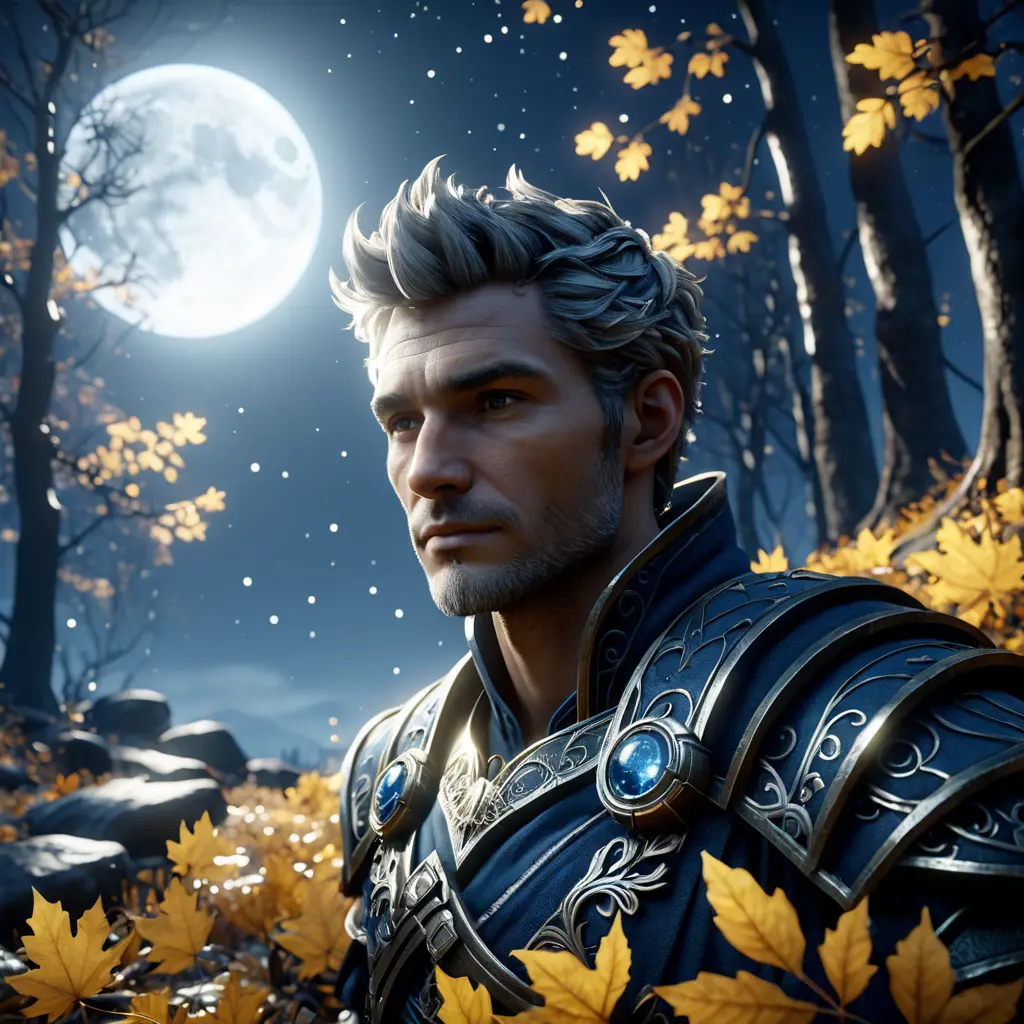 Portrait of a fall we felled in the moonlight, Highly Detailed, Intricate, Cinematic Lighting, Unreal Engine, Radiant, Fantasy