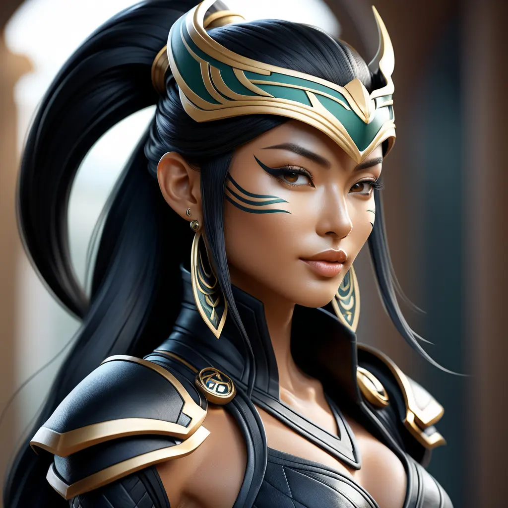 Alluring matte portrait of a beautiful Akali in black leather, 8k, Highly Detailed, Intricate, Half Body, Realistic, Sharp Focus, Volumetric Lighting, Fantasy, Elegant by Stanley Artgerm Lau, Alphonse Mucha, WLOP, Stefan Kostic