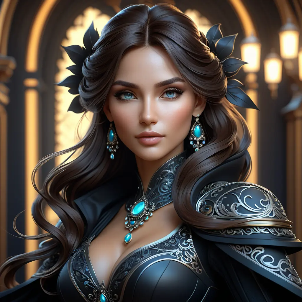 Alluring matte portrait of a beautiful Katarina in black, 8k, Highly Detailed, Intricate, Half Body, Realistic, Sharp Focus, Volumetric Lighting, Fantasy, Elegant by Stanley Artgerm Lau, Alphonse Mucha, WLOP, Stefan Kostic