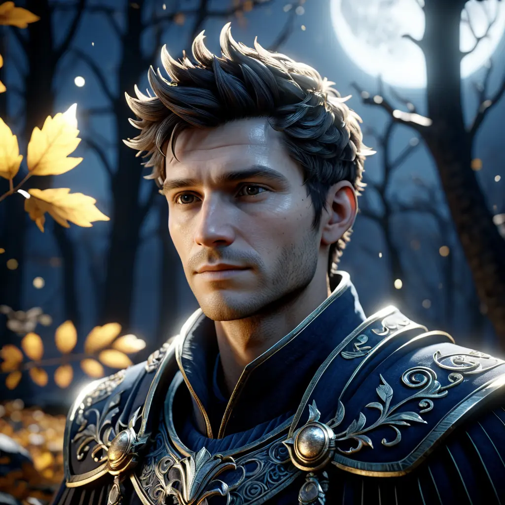 Portrait of a fall we felled in the moonlight, Highly Detailed, Intricate, Cinematic Lighting, Unreal Engine, Radiant, Fantasy