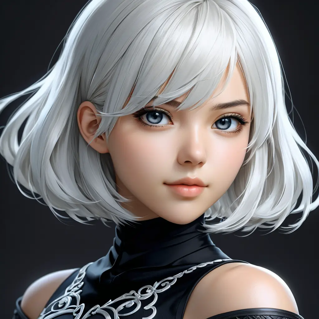 Anime portrait of 2B, Highly Detailed, Intricate, Artstation, Beautiful, Digital Painting, Sharp Focus, Concept Art, Elegant by Stanley Artgerm Lau