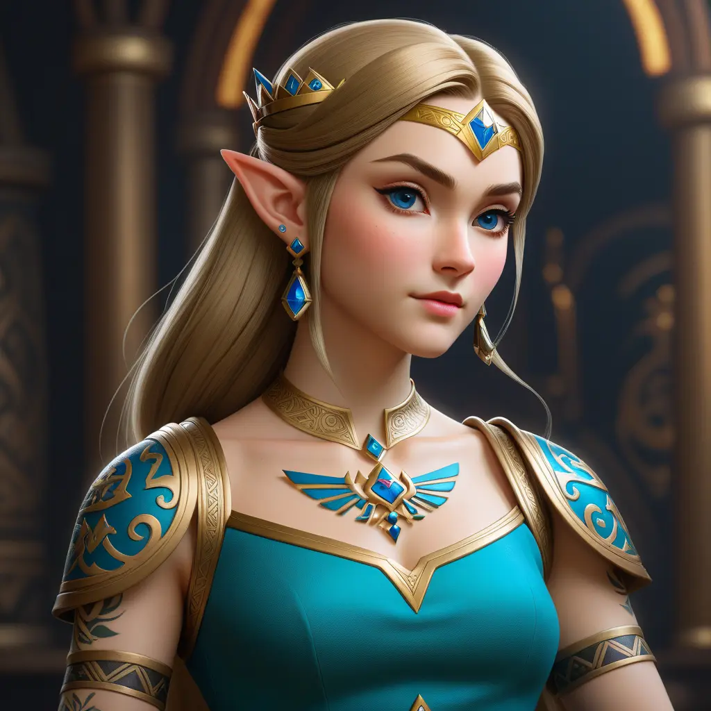 Matte portrait of Princess Zelda with tattoos, 8k, Highly Detailed, Powerful, Alluring, Artstation, Magical, Digital Painting, Photo Realistic, Sharp Focus, Volumetric Lighting, Concept Art by Stanley Artgerm Lau, Greg Rutkowski