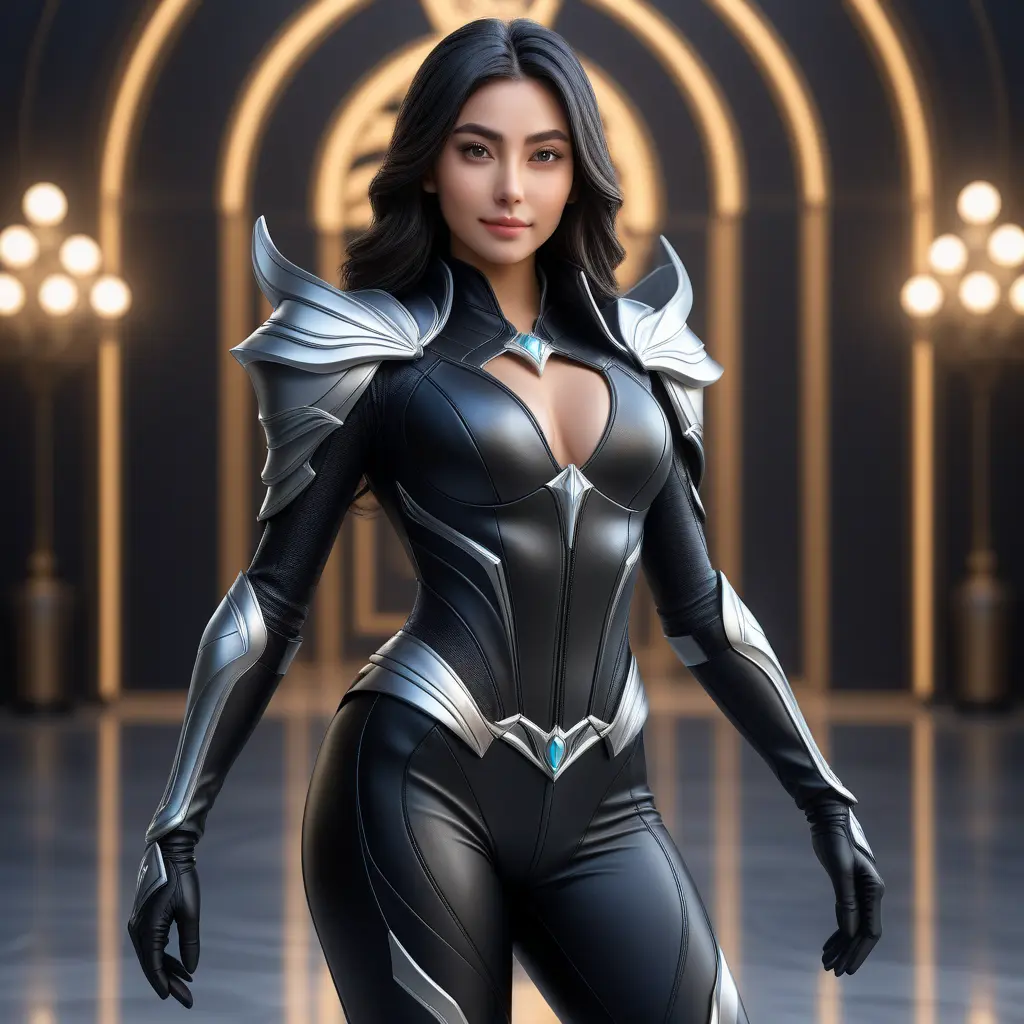 Alluring matte full body portrait of a beautiful Irelia wearing a black leather body suit, 8k, Highly Detailed, Intricate, Realistic, Sharp Focus, Volumetric Lighting, Fantasy, Elegant by Stanley Artgerm Lau, WLOP