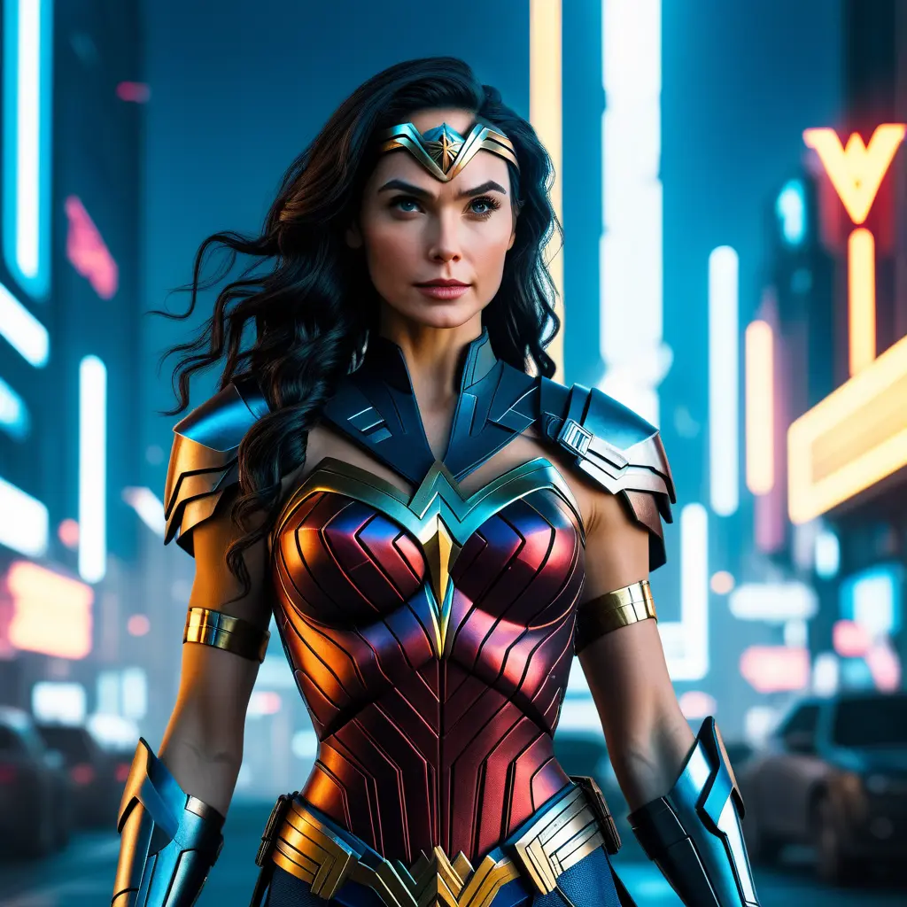 Photo of cyberpunk wonder woman, 8k, Sci-Fi