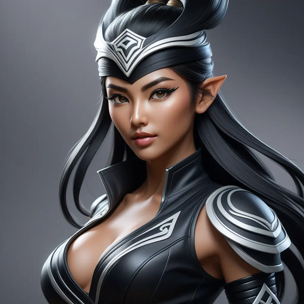 Alluring matte half body portrait of a beautiful Akali wearing tight black leather, 8k, Highly Detailed, Intricate, Realistic, Sharp Focus, Volumetric Lighting, Fantasy, Elegant by Stanley Artgerm Lau, WLOP