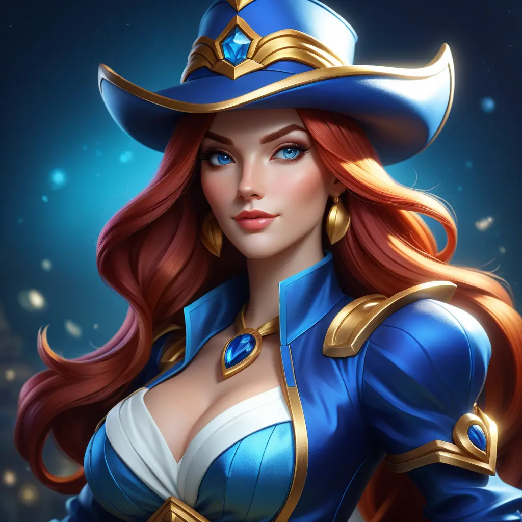 Matte portrait of Miss Fortune from League of Legends, 8k, Highly Detailed, Alluring, Artstation, Magical, Digital Painting, Volumetric Lighting, Concept Art by Stanley Artgerm Lau, Greg Rutkowski