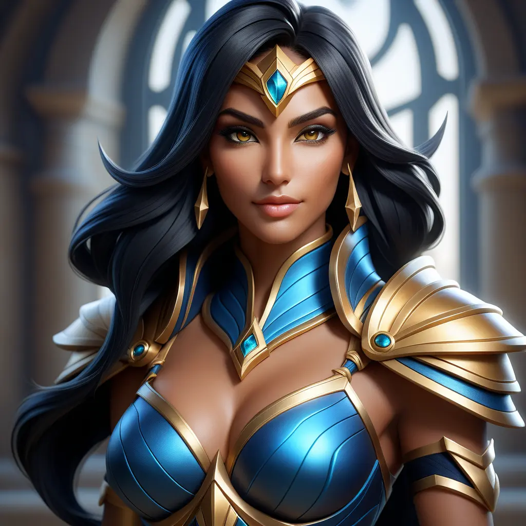 Alluring matte portrait of a beautiful Sivir from League of Legends, 8k, Highly Detailed, Intricate, Half Body, Realistic, Sharp Focus, Volumetric Lighting, Fantasy, Elegant by Stanley Artgerm Lau, WLOP, Stefan Kostic