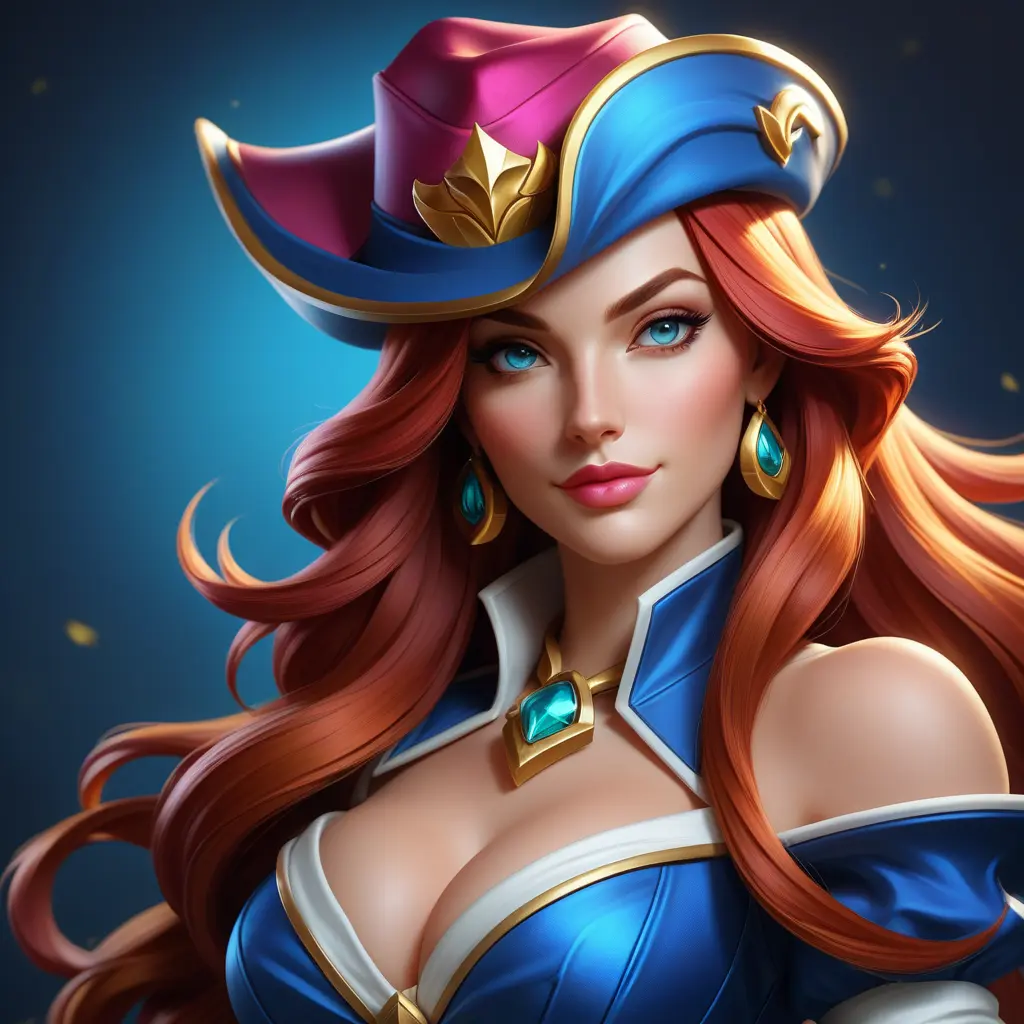 Matte portrait of Miss Fortune from League of Legends, 8k, Highly Detailed, Alluring, Artstation, Magical, Digital Painting, Volumetric Lighting, Concept Art by Stanley Artgerm Lau, Greg Rutkowski