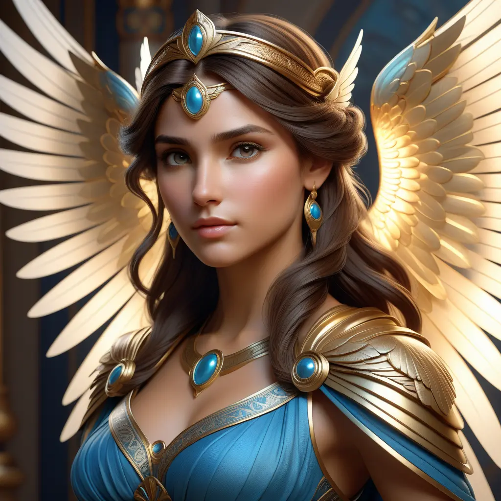 Alluring matte portrait of a beautiful Kassandra with wings, 8k, Highly Detailed, Intricate, Half Body, Realistic, Sharp Focus, Volumetric Lighting, Fantasy, Elegant by Stanley Artgerm Lau, Alphonse Mucha, WLOP