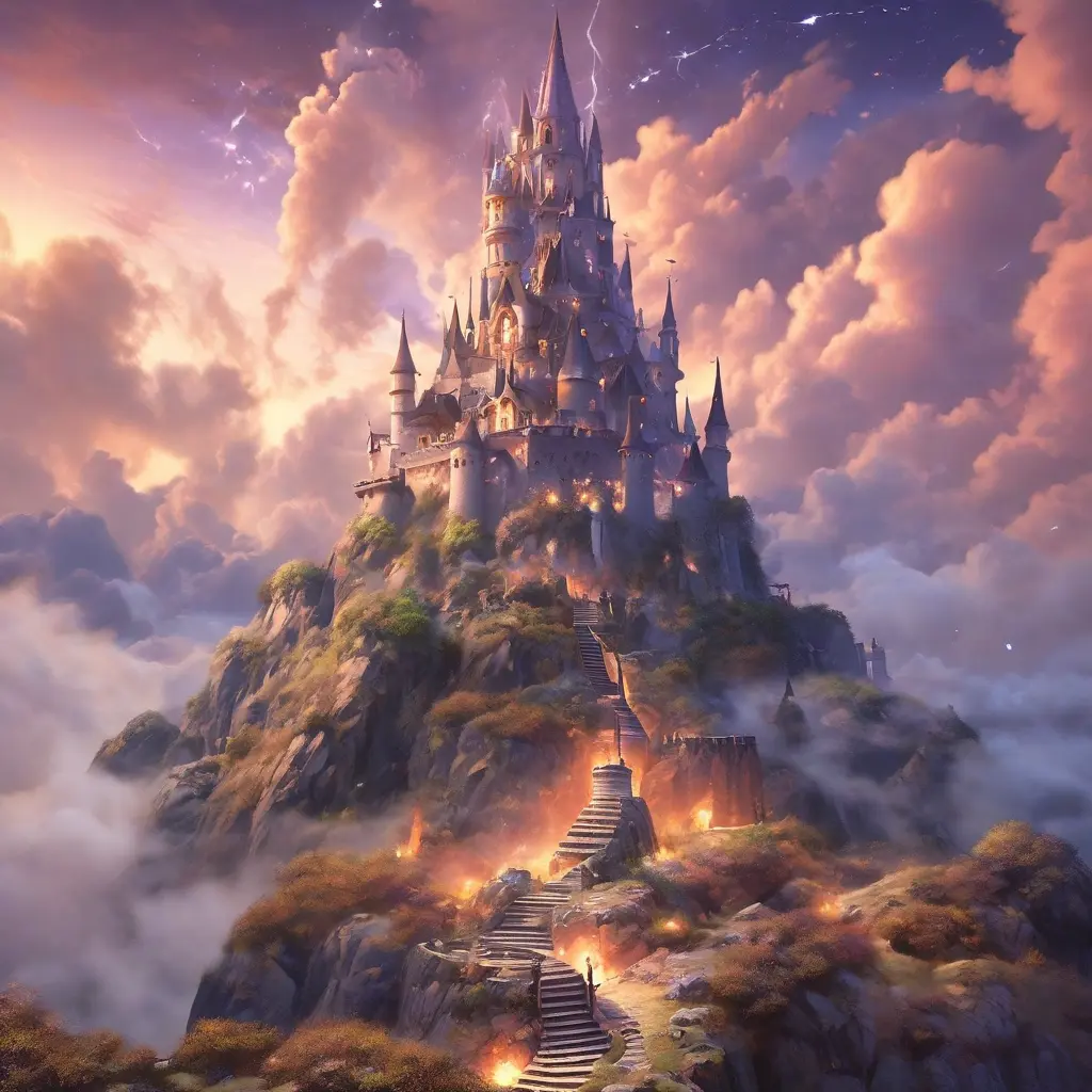 Wizard's tower in fantasy landscape, Magical, Fantasy