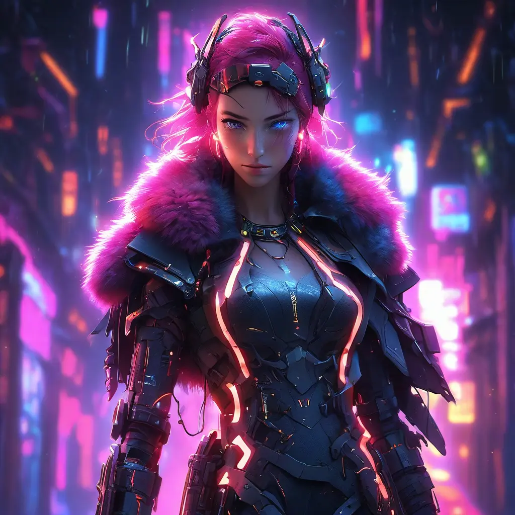 full body shot, beautiful woman walking with beatiful and detailed eyes, dynamic pose, slightly athletic beatiful body, medium-sized chest, detailed attire, Hyper Detailed, Intricate Artwork, Masterpiece, Cybernatic and Sci-Fi, Cyberpunk, Freckles, Full Lips, Red Hair, Smiling, Digital Illustration, Cityscape, Blade Runner 2049, Neon light effect, Realistic, Sharp Focus, Wide Angle, Neon, Dripping Colors, Matte, Futurism, Artwork, Dieselpunk, Colorful, Dynamic, Elegant, Expressive, Graceful, Hot, Gloomy, Sad, Stormy, Terrifying, Tired