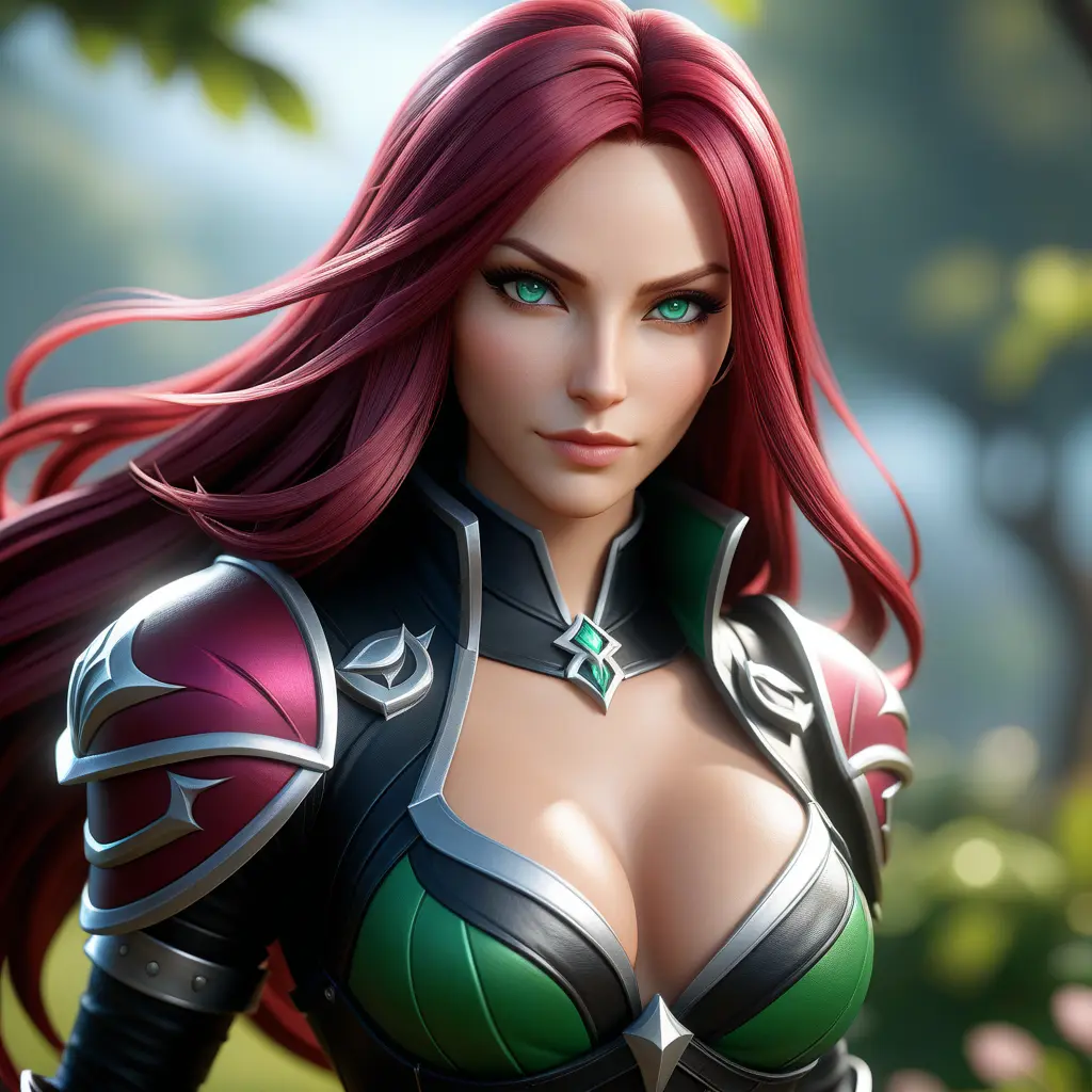 Katarina from League of Legends, 8k, Highly Detailed, Alluring, Photo Realistic, Sharp Focus, Octane Render, Unreal Engine, Volumetric Lighting by Stanley Artgerm Lau