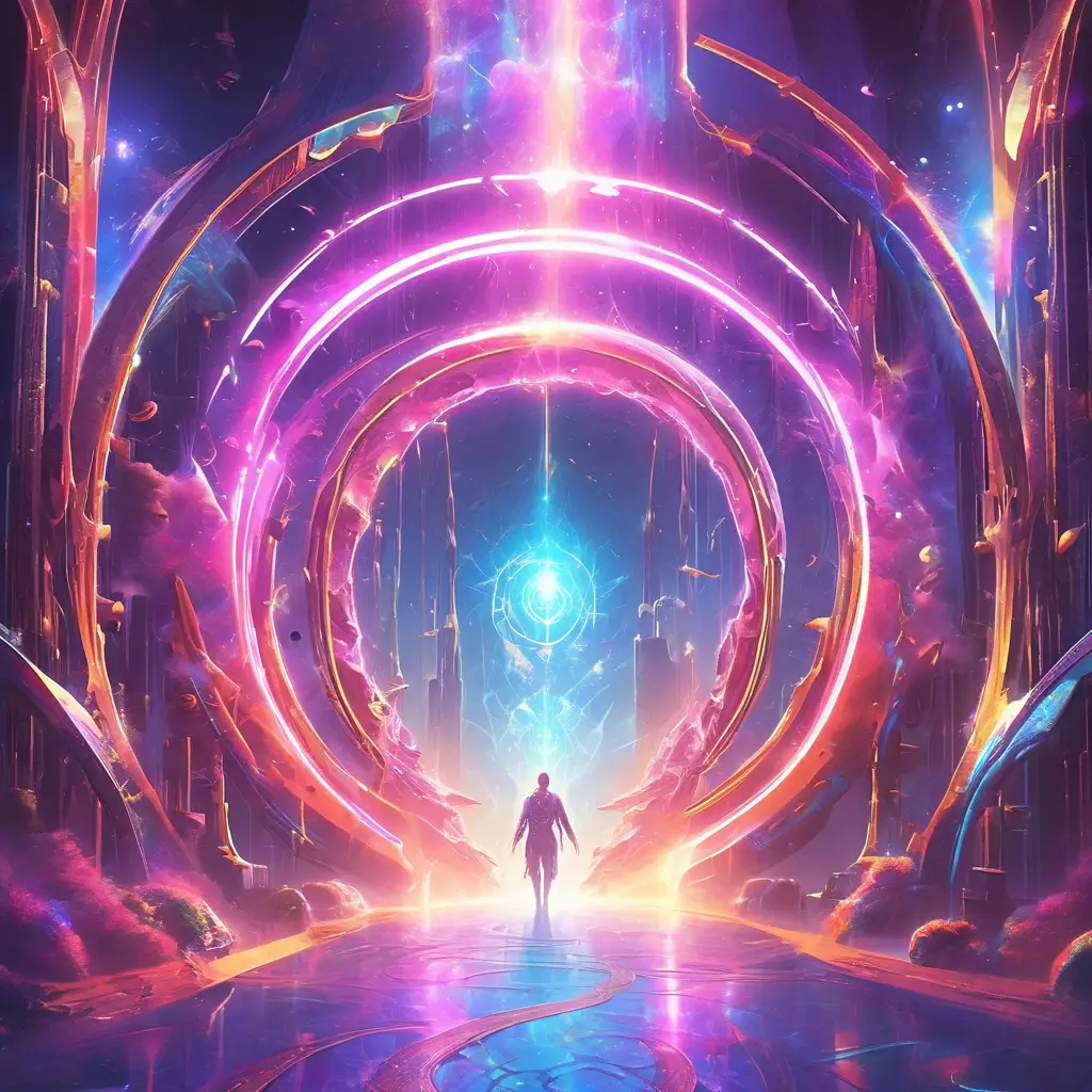 Gateway portal cosmic mystic etheral alchemy flow, Futuristic, Sci-Fi