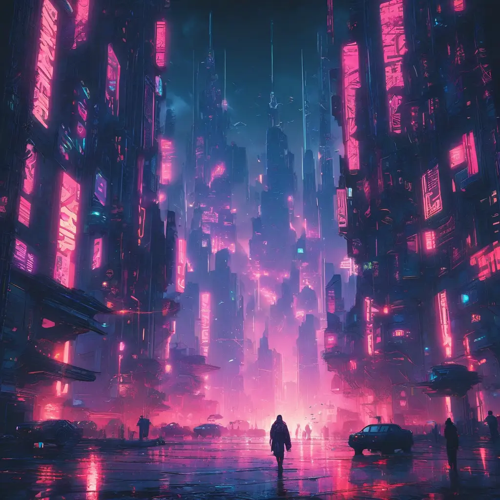 Detailed illustration of a cyberpunk Beneath a Steel Sky city at night, 8k, Intricate Details, Epic, Comic, Sharp Focus, Beautifully Lit by Alena Aenami