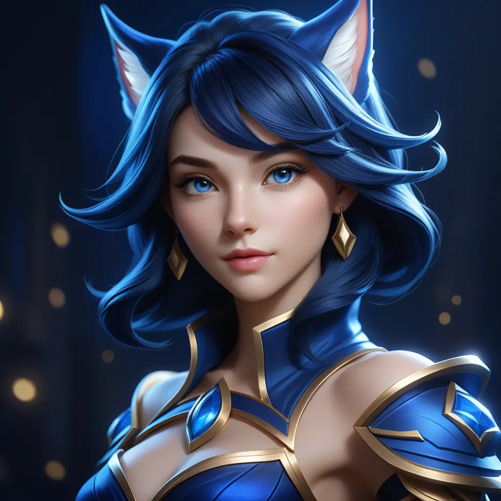 Matte portrait of the beautiful Lyx from League of Legends in dark blue, 8k, Highly Detailed, Intricate, Realistic, Sharp Focus, Volumetric Lighting, Fantasy, Elegant by Stanley Artgerm Lau, WLOP, Stefan Kostic