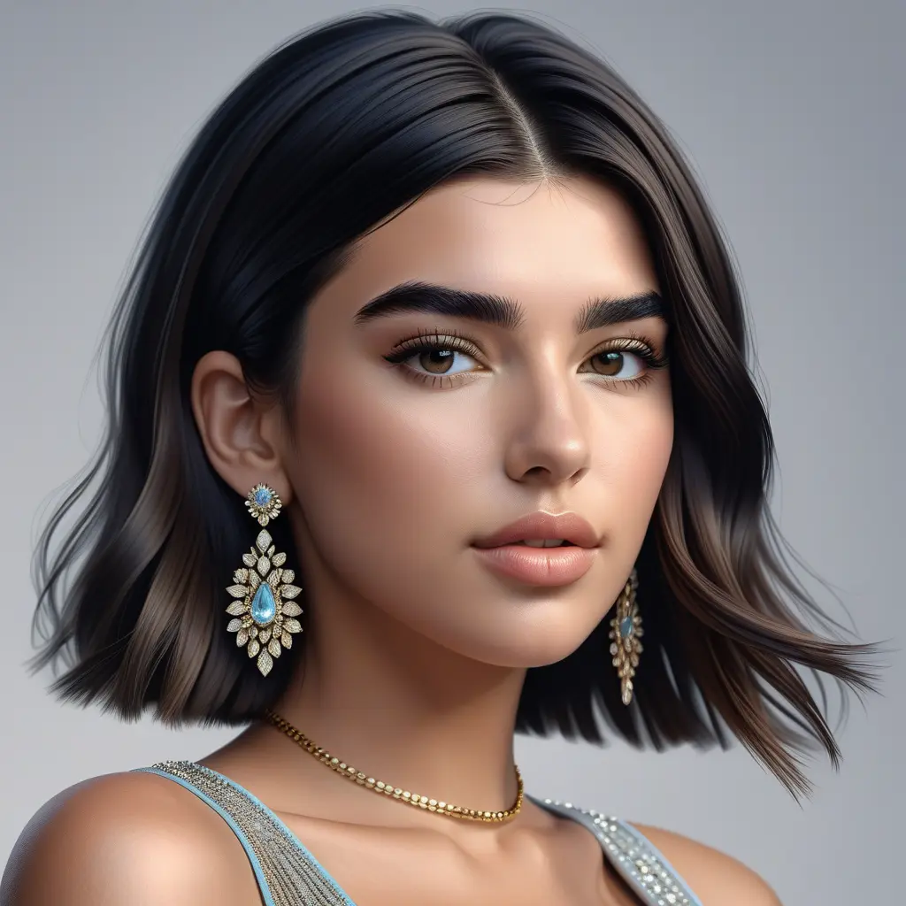 Alluring matte portrait of a beautiful Dua Lipa, 8k, Highly Detailed, Intricate, Half Body, Realistic, Sharp Focus, Volumetric Lighting, Fantasy, Elegant by Stanley Artgerm Lau