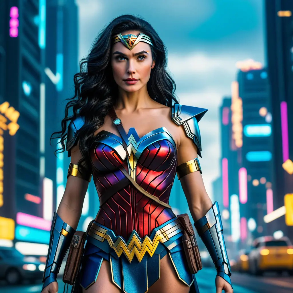 Photo of cyberpunk wonder woman, 8k, Sci-Fi