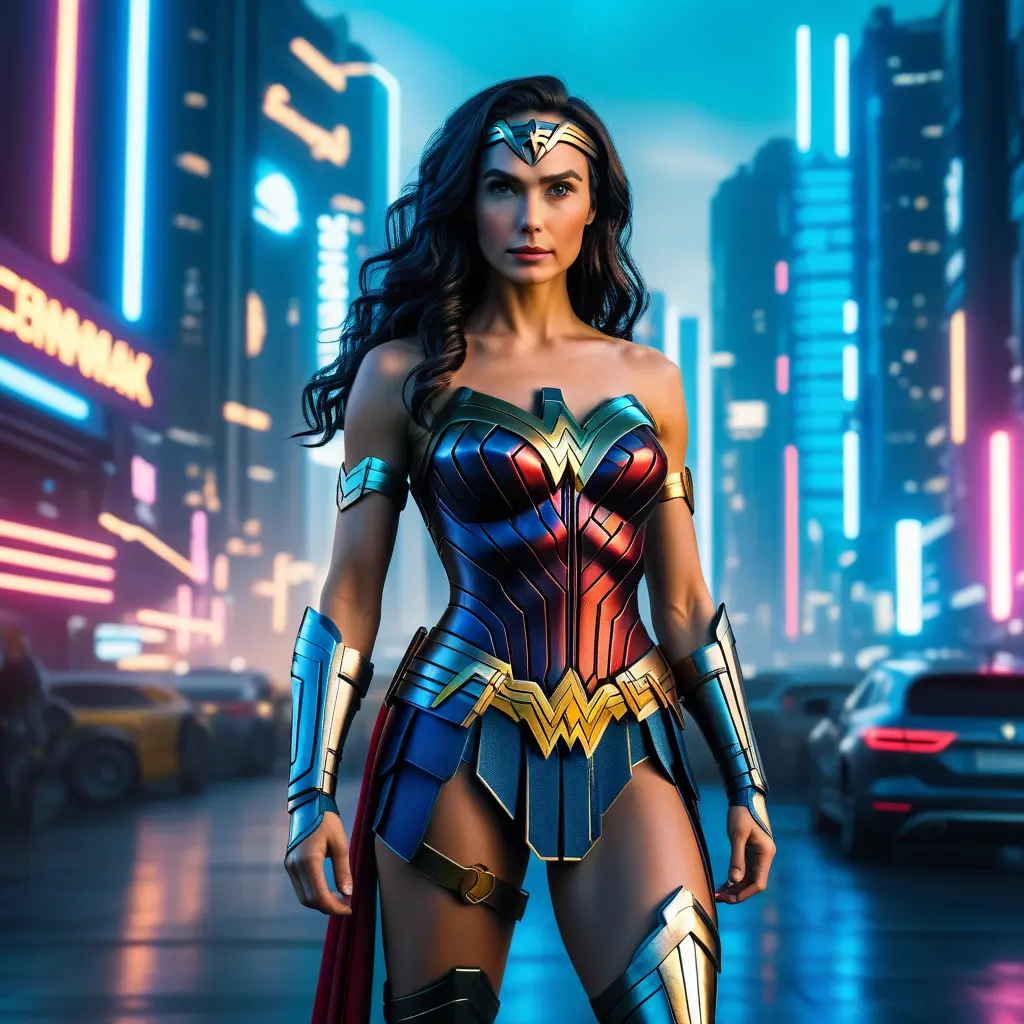 Photo of cyberpunk wonder woman, 8k, Sci-Fi