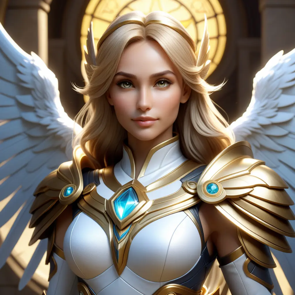 Alluring portrait of a beautiful winged Kayle from League of Legends, 8k, Highly Detailed, Half Body, Photo Realistic, Sharp Focus, Octane Render, Unreal Engine, Volumetric Lighting, Fantasy by Stanley Artgerm Lau, Alphonse Mucha, WLOP