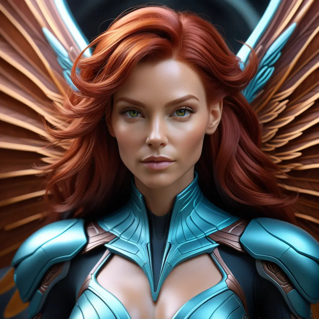 Alluring matte portrait of a beautiful red haired alien winged Sarah Kerrigan, 8k, Highly Detailed, Intricate, Half Body, Realistic, Sharp Focus, Volumetric Lighting, Fantasy, Elegant by Stanley Artgerm Lau, WLOP, Stefan Kostic