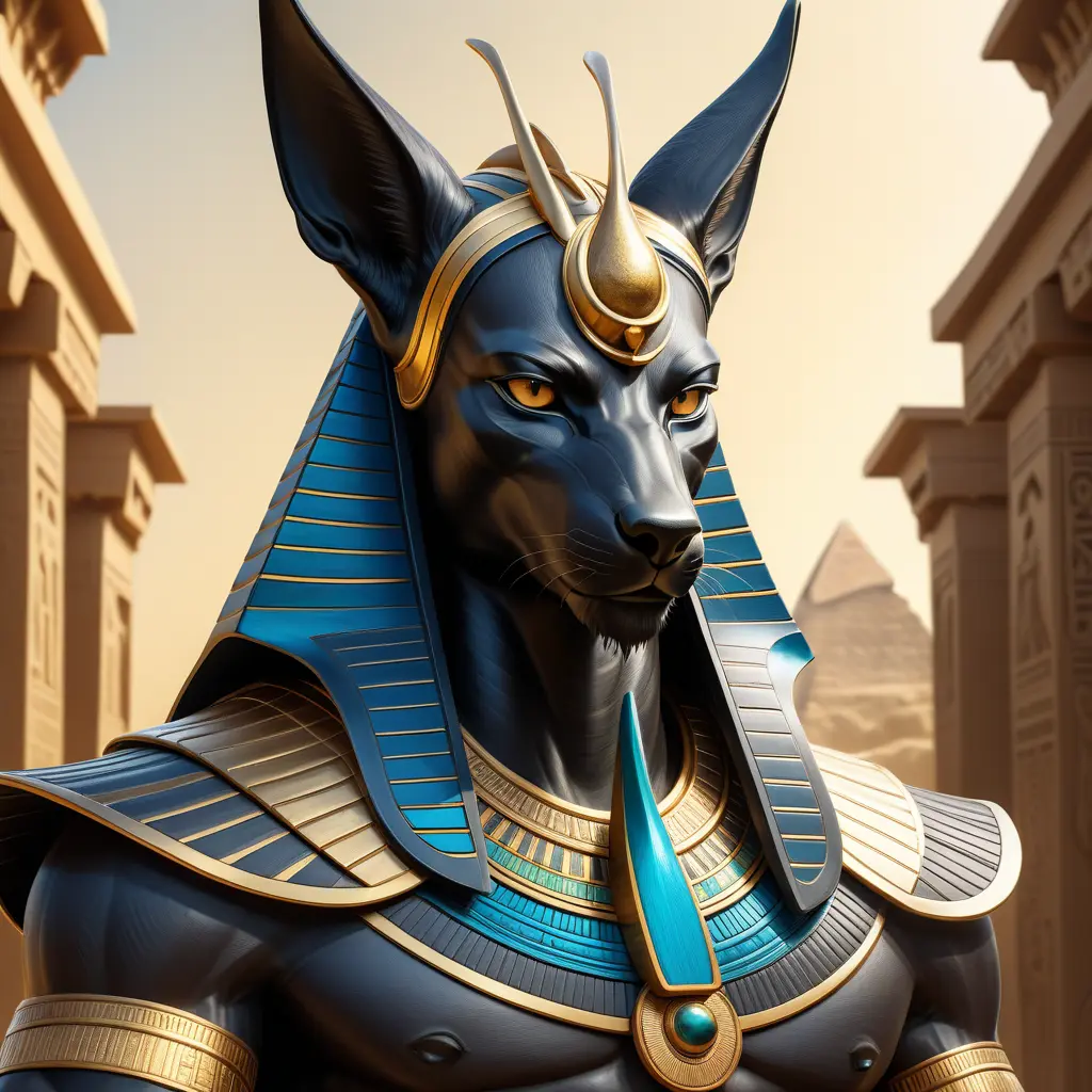 close up fierce looking egyptian god Anubis, 4k, Highly Detailed, Hyper Detailed, Powerful, Artstation, Vintage Illustration, Digital Painting, Sharp Focus, Smooth, Concept Art by Stanley Artgerm Lau, Alphonse Mucha, Greg Rutkowski