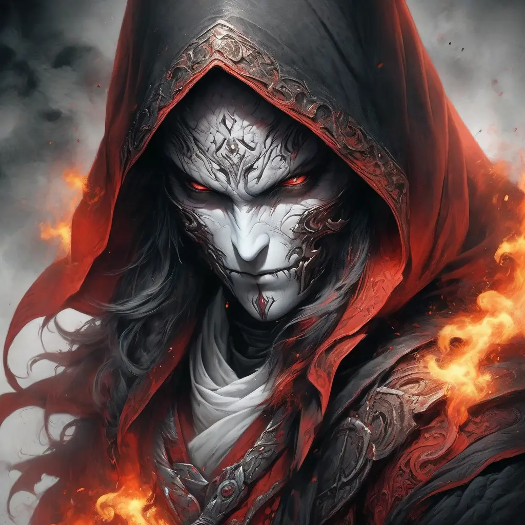 White Assassin emerging from a firey fog of battle, ink splash, Highly Detailed, Vibrant Colors, Ink Art, Fantasy, Dark by Stanley Artgerm Lau
