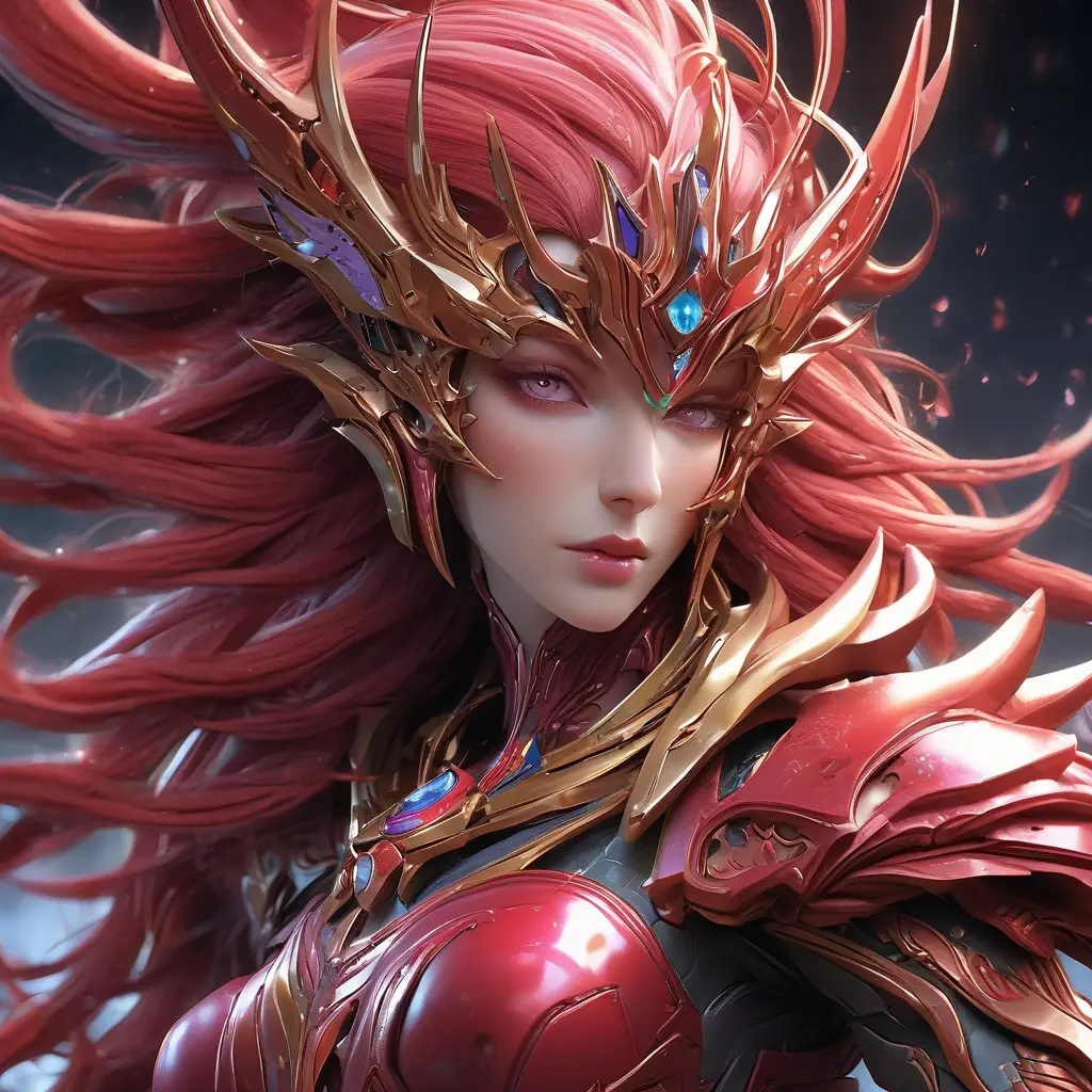 Alluring matte portrait of Star Craft's beautiful red haired Sarah Kerrigan alien Protoss, 8k, Highly Detailed, Intricate, Half Body, Realistic, Sharp Focus, Volumetric Lighting, Fantasy, Elegant by Stanley Artgerm Lau, WLOP, Stefan Kostic