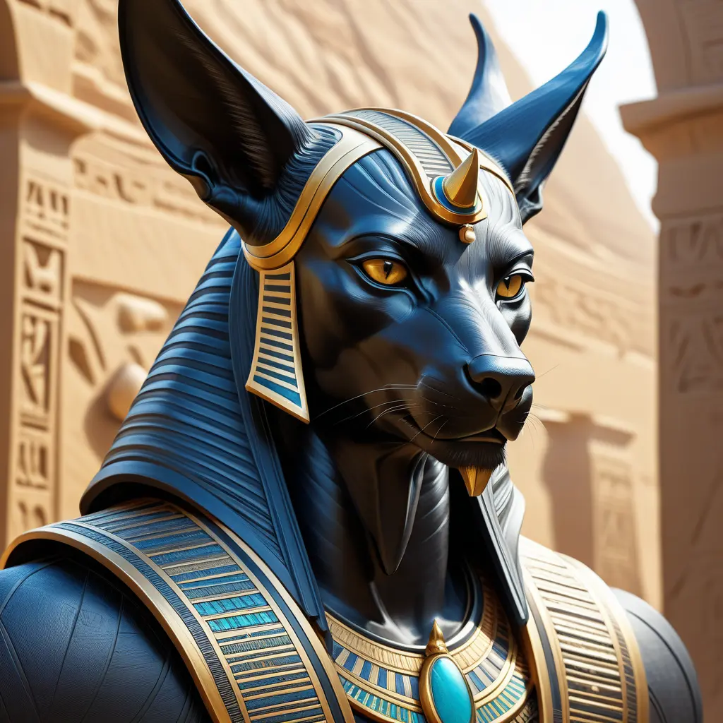 close up fierce looking egyptian god Anubis, 4k, Highly Detailed, Hyper Detailed, Powerful, Artstation, Vintage Illustration, Digital Painting, Sharp Focus, Smooth, Concept Art by Stanley Artgerm Lau, Alphonse Mucha, Greg Rutkowski