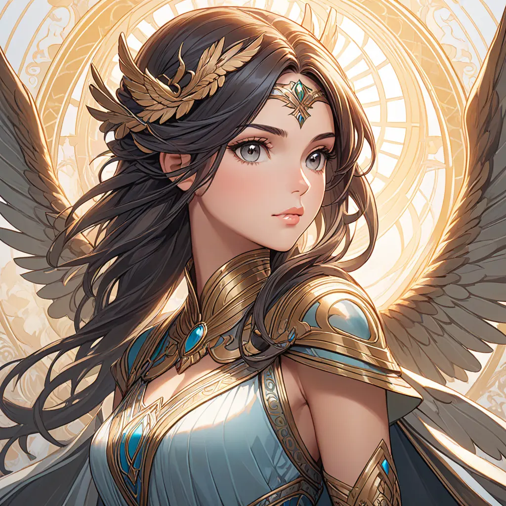 Alluring matte portrait of a beautiful Kassandra with wings, 8k, Highly Detailed, Intricate, Half Body, Realistic, Sharp Focus, Volumetric Lighting, Fantasy, Elegant by Stanley Artgerm Lau, Alphonse Mucha, WLOP