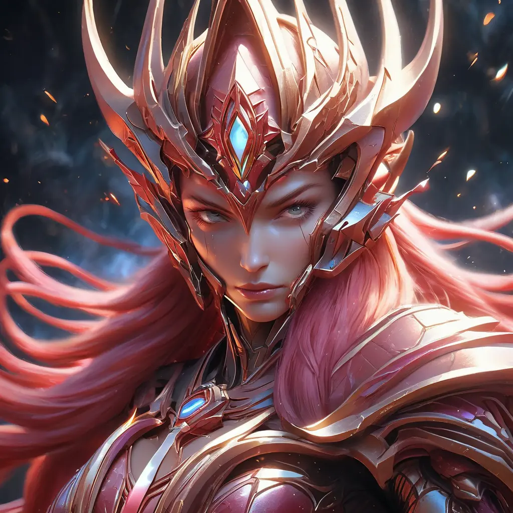 Alluring matte portrait of Star Craft's beautiful red haired Sarah Kerrigan alien Protoss, 8k, Highly Detailed, Intricate, Half Body, Realistic, Sharp Focus, Volumetric Lighting, Fantasy, Elegant by Stanley Artgerm Lau, WLOP, Stefan Kostic