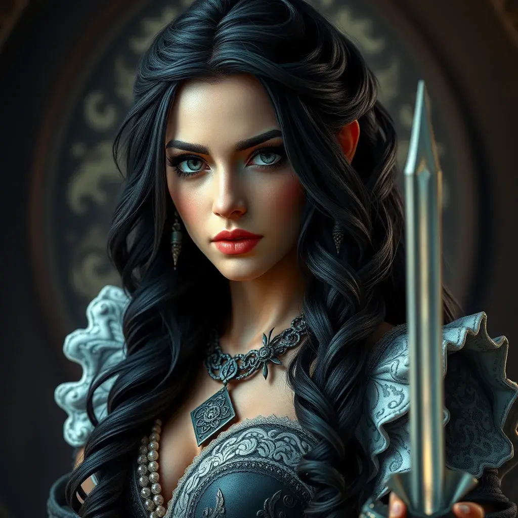 Alluring full body portrait of a beautiful Yennefer in Witcher 3 style as a mage, 8k, Highly Detailed, Intricate, Photo Realistic, Sharp Focus, Volumetric Lighting, Fantasy, Elegant