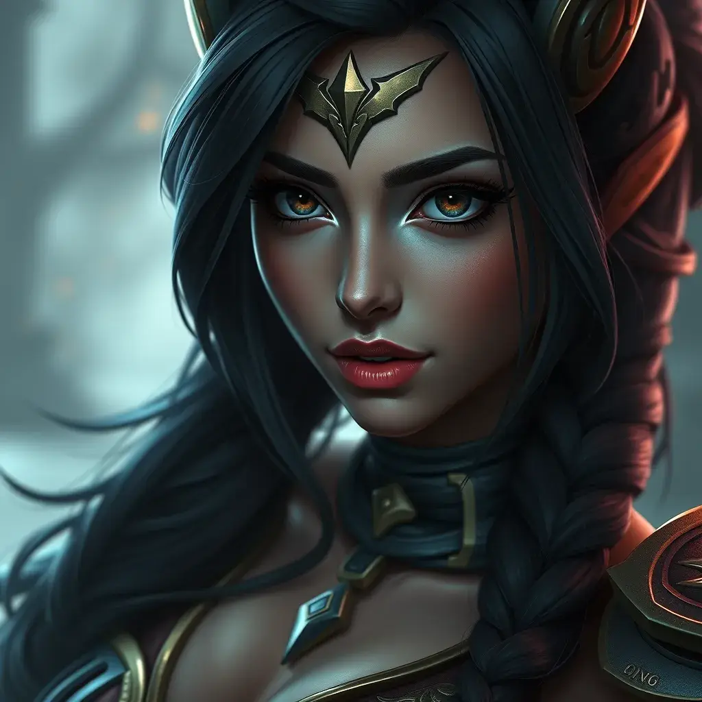 Alluring matte portrait of a beautiful Akali from League of Legends in the style of Stefan Kostic, 8k, High Definition, Highly Detailed, Intricate, Half Body, Realistic, Sharp Focus, Fantasy, Elegant