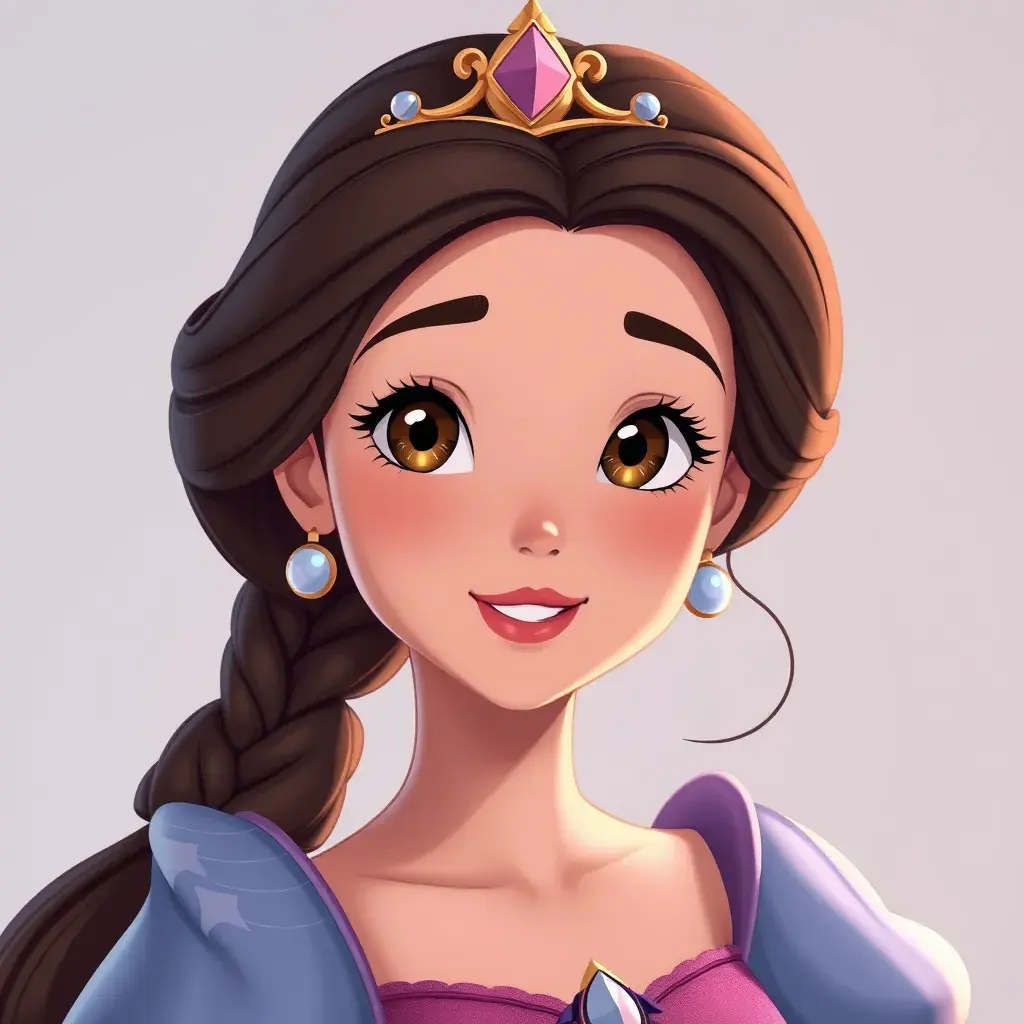 A matte portrait of a disney princess, 4k, 8k, Highly Detailed, Anime, Cartoon