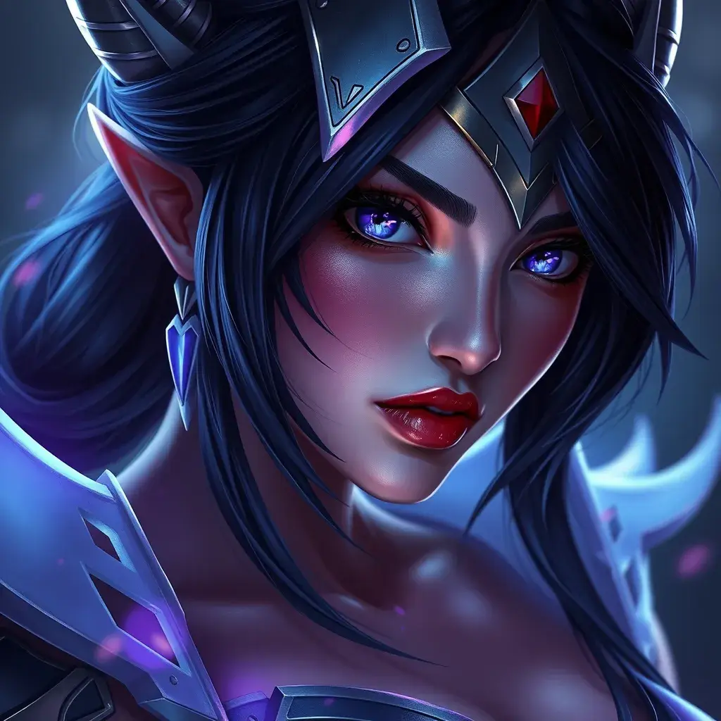 Alluring matte portrait of a beautiful fierce Irelia from League of Legends, Highly Detailed, Half Body, Bokeh effect, Photo Realistic by Stefan Kostic