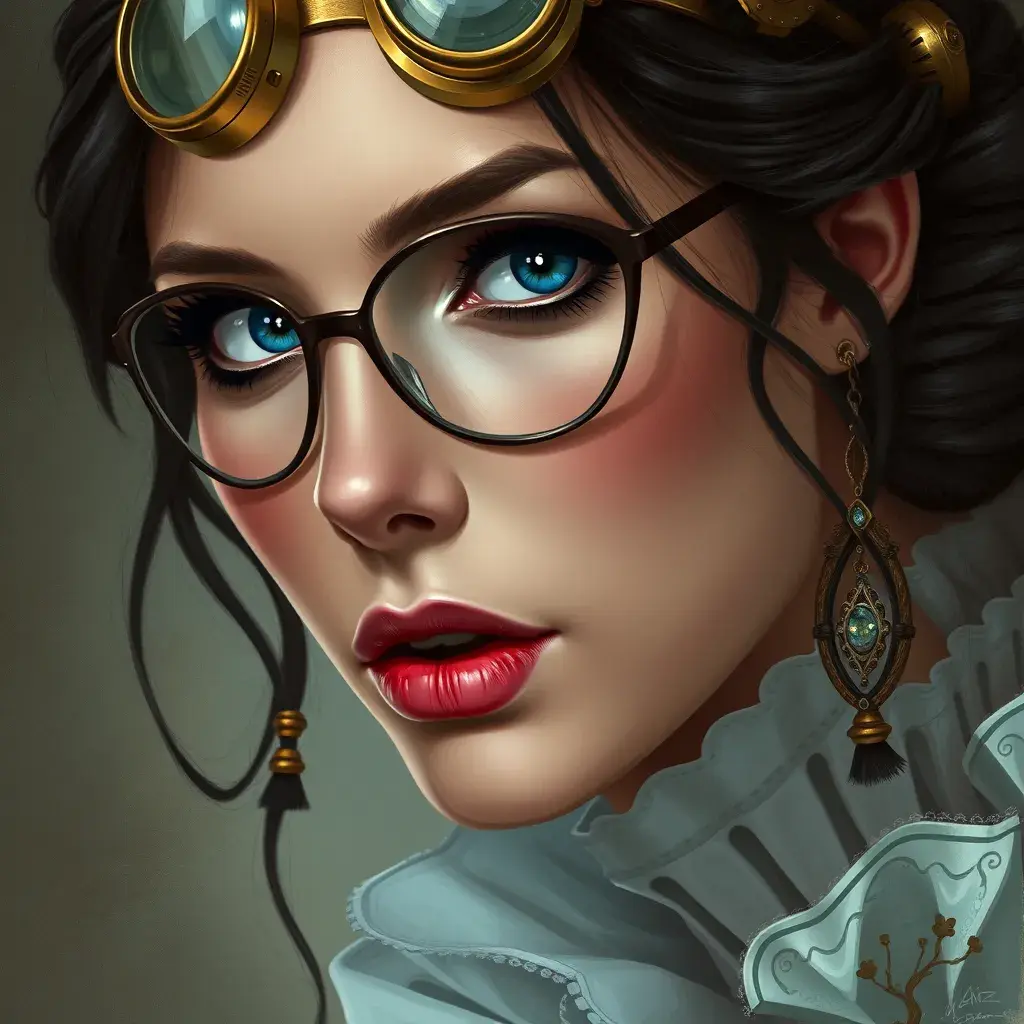 Steampunk portrait of Jennifer Connelly, Highly Detailed, Intricate, Artstation, Beautiful, Digital Painting, Sharp Focus, Concept Art, Elegant