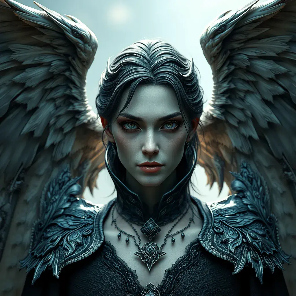 A beautiful winged romanian vampire with a perfect face, 8k, Hyper Detailed, Intricate Details, Masterpiece, Contemporary, Full Body, Trending on Artstation, Gothic, Deviantart, Concept Art by Stefan Kostic