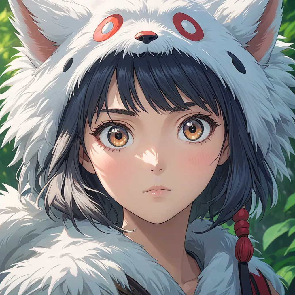 portrait of princess mononoke, 4k, 4k resolution, 8k, Hyper Detailed, Anime by Stanley Artgerm Lau