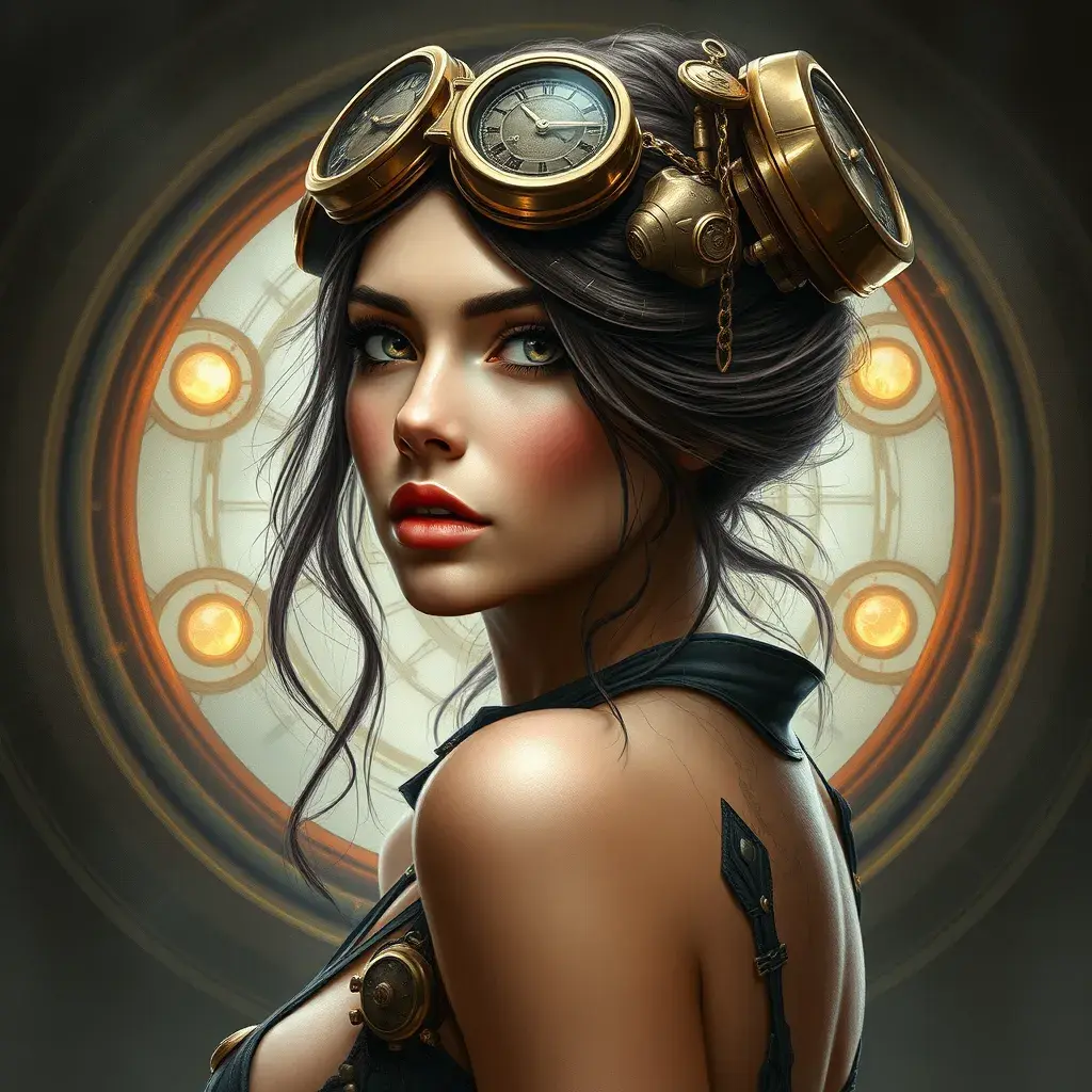 Steampunk portrait of Irina Shayk, Highly Detailed, Intricate, Artstation, Beautiful, Digital Painting, Sharp Focus, Concept Art, Elegant