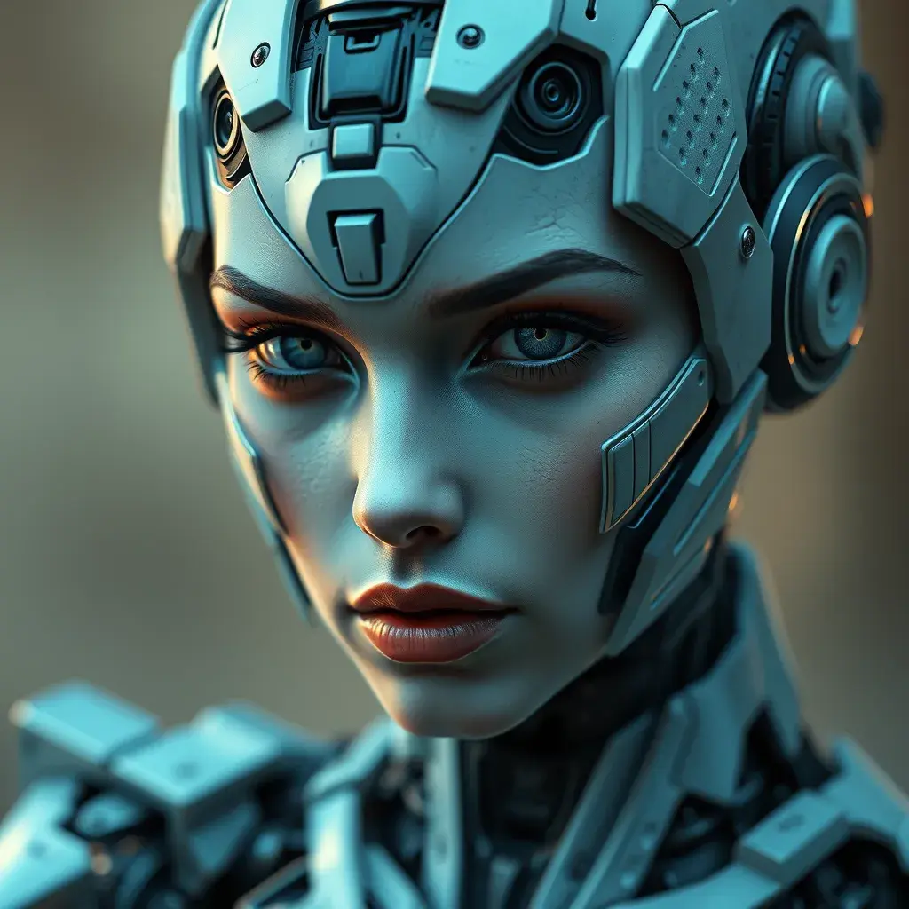 Alluring highly detailed matte portrait of a beautiful Cortana cyborg in the style of Stefan Kostic, 8k, High Definition, Highly Detailed, Intricate, Half Body, Realistic, Sharp Focus, Fantasy, Elegant