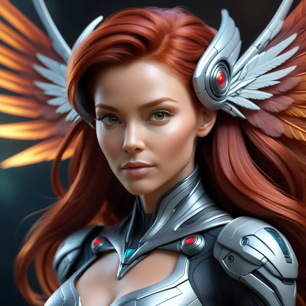 Alluring matte portrait of a beautiful red haired alien winged Sarah Kerrigan, 8k, Highly Detailed, Intricate, Half Body, Realistic, Sharp Focus, Volumetric Lighting, Fantasy, Elegant by Stanley Artgerm Lau, WLOP, Stefan Kostic