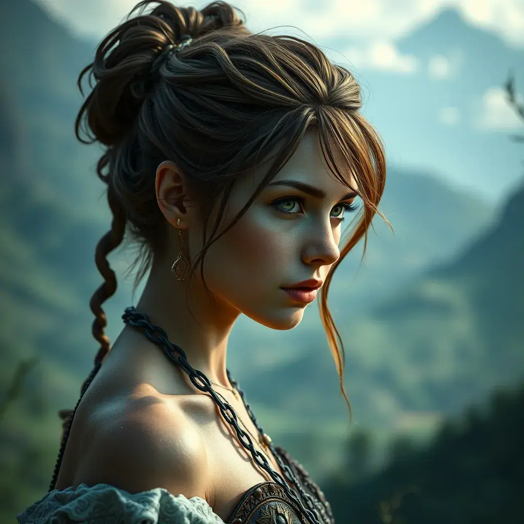 Alluring highly detailed matte portrait of a beautiful Aloy in the hills in the style of Stefan Kostic, 8k, High Definition, Highly Detailed, Intricate, Half Body, Realistic, Sharp Focus, Fantasy, Elegant